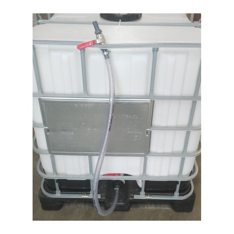 19mm armeret aftapningsslange med 2" adapter og 3/4" kuglehane