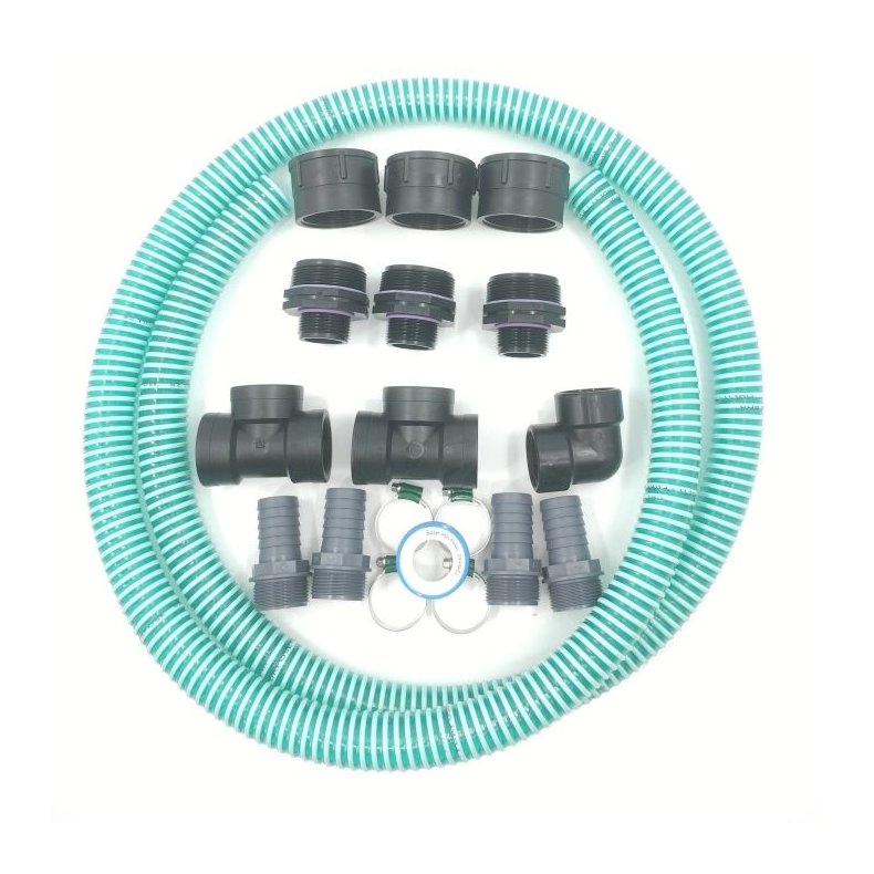 Sammenkobling 3 palletanke med 32mm Spiralsugeslange 