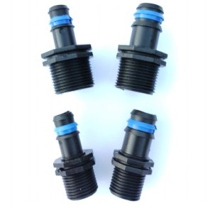 Slangestuds - Gevind x studs med modhage 4bar sort 