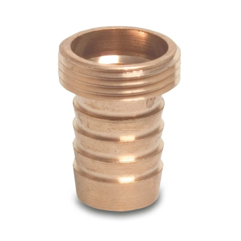 Slangestuds 50 mm i messing med 2" udv. gevind