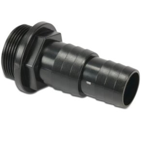 Slangestuds med o-ring. Sort plast 1 1/2