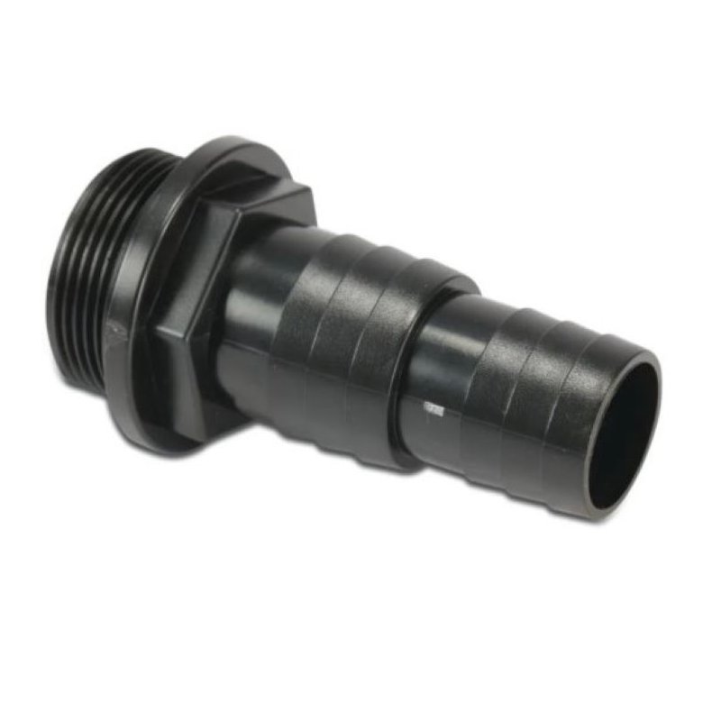 Slangestuds med o-ring. Sort plast 1 1/2" x 32 - 38 mm