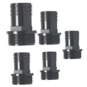 Slangestuds x udvendig gevind PP sort 6 bar