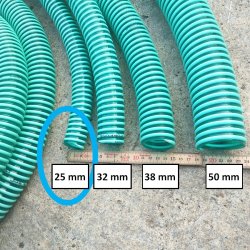 Spiral sugeslange PVC 25mm indv. x 31 mm udv. 6 bar 25m