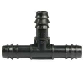 T-stykke POM 16 mm modhage sort