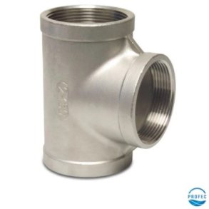 T-stykke Rustfrit stl. Indvendigt gevind 16 bar
