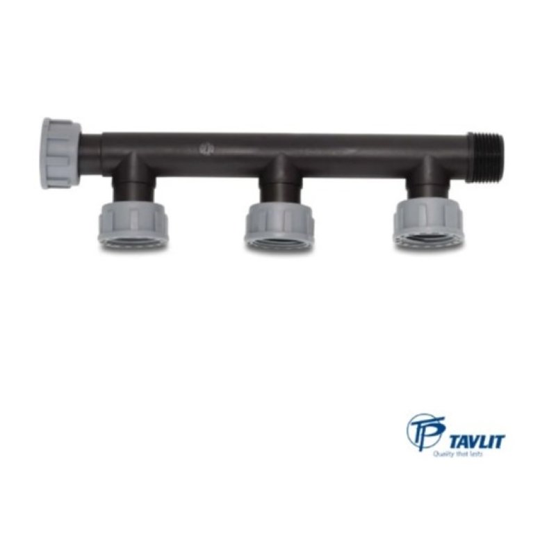 Tavlit Swivel manifold. 1" indvendig gevind x udvendig gevind. 2-4 udtag