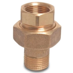 Unionskobling messing indv. gevind x udv. gevind Type cylindrisk