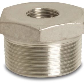 Nippelmuffe rustfri Udv. x indv. gevind