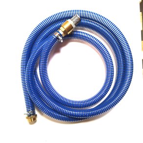 Sugeslangest 25mm x 3,5 m. Spiral slange og messing fittings. 1