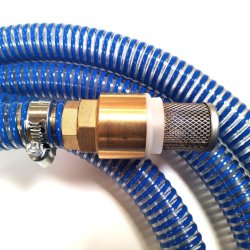 Sugeslangest 25mm x 3,5 m. Spiral slange og messing fittings. 1"