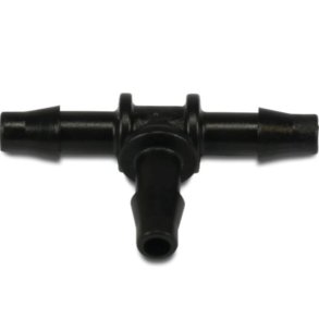 T-stykke 6 mm Rain Bird sort