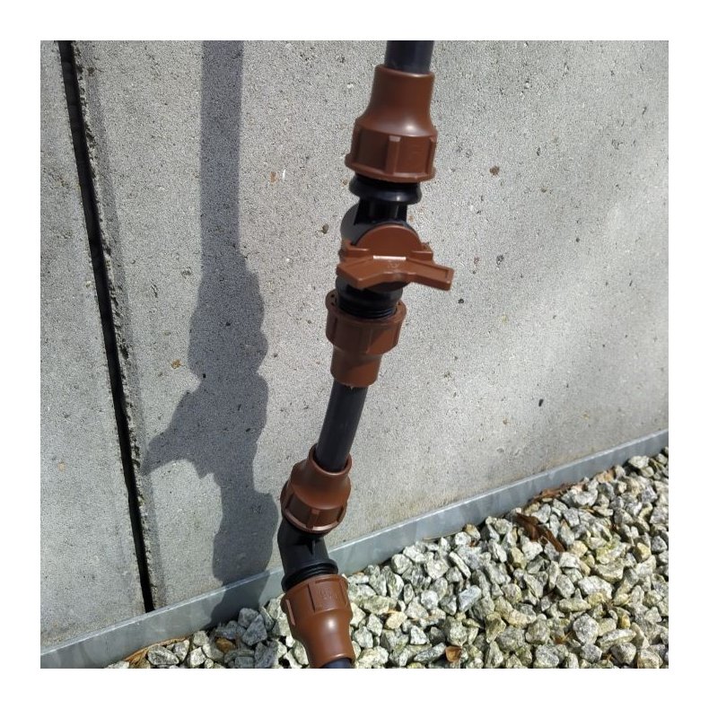 Lige samler m/hane og omlber 16mm