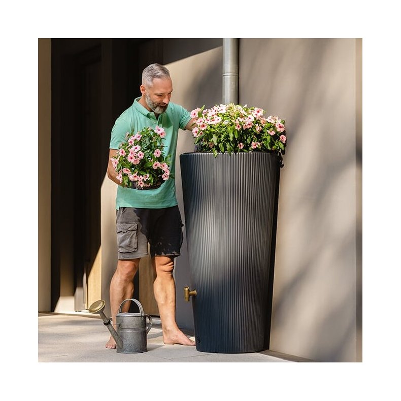 Vaso 2in1 decor regnvandstnde 220 liter Grafit gr