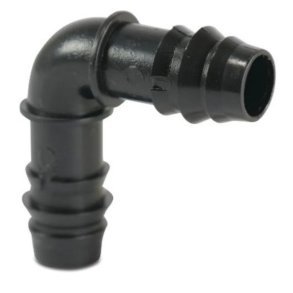 Vinkel POM 16 mm modhage sort