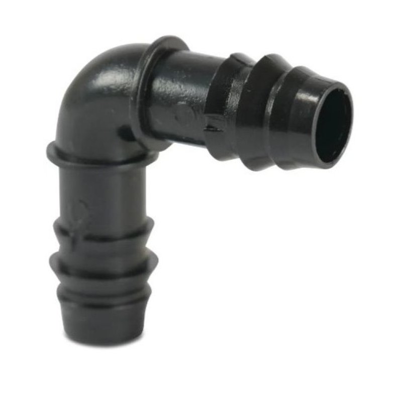 Vinkel med modhager til 16mm drypslange