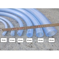 Armeret PVC slange klar