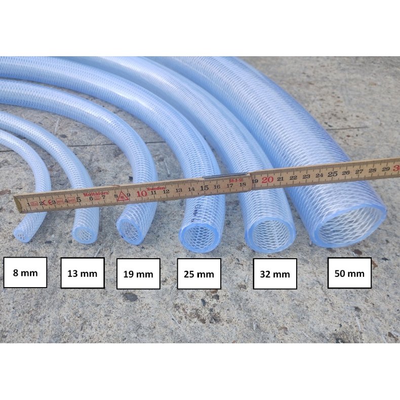 Armeret PVC slange klar