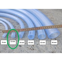 Armeret PVC slange klar