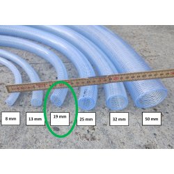 Armeret PVC slange klar