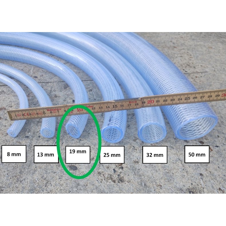 Armeret PVC slange klar