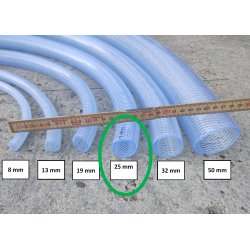 Armeret PVC slange klar