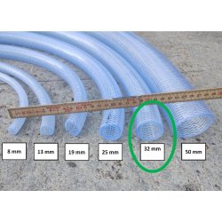 Armeret PVC slange klar