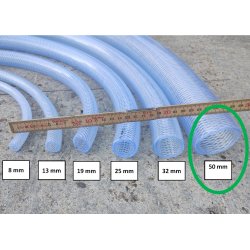 Armeret PVC slange klar