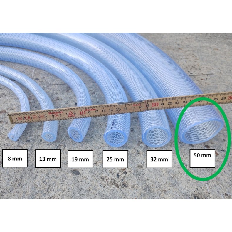 Armeret PVC slange klar