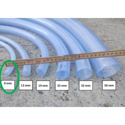 Armeret PVC slange klar