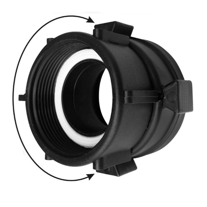 Adapter med omlber - 2" grovgevind x 2" alm. gevind