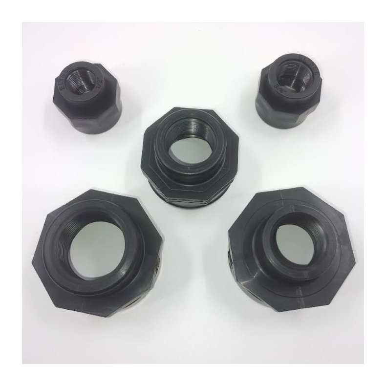 Reduktionsmuffe PP plast indv. gevind uden o-ring